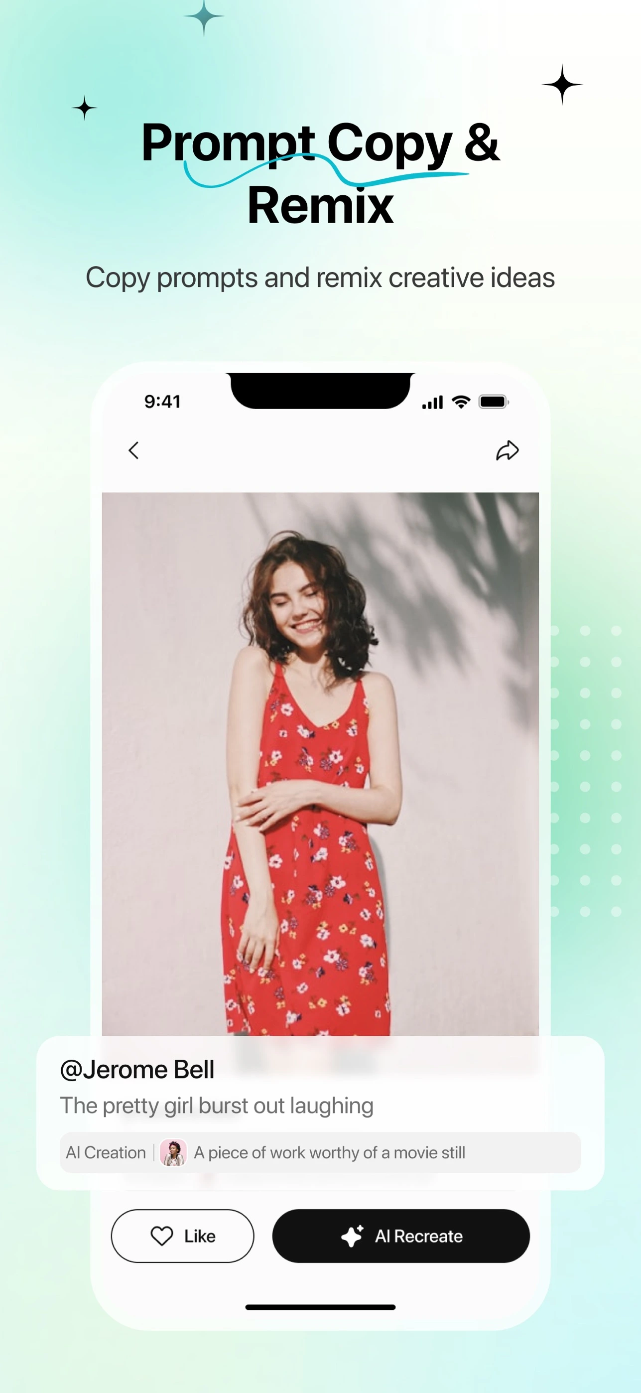 Pavo app store preview of prompt copying and remixing